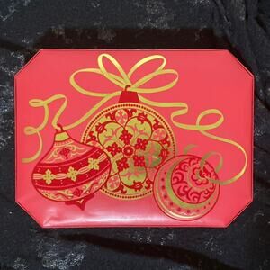 See’s Candies Red Velvet Gold Raised Decorative Chocolate Box EMPTY RARE HTF